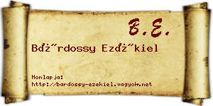 Bárdossy Ezékiel névjegykártya
